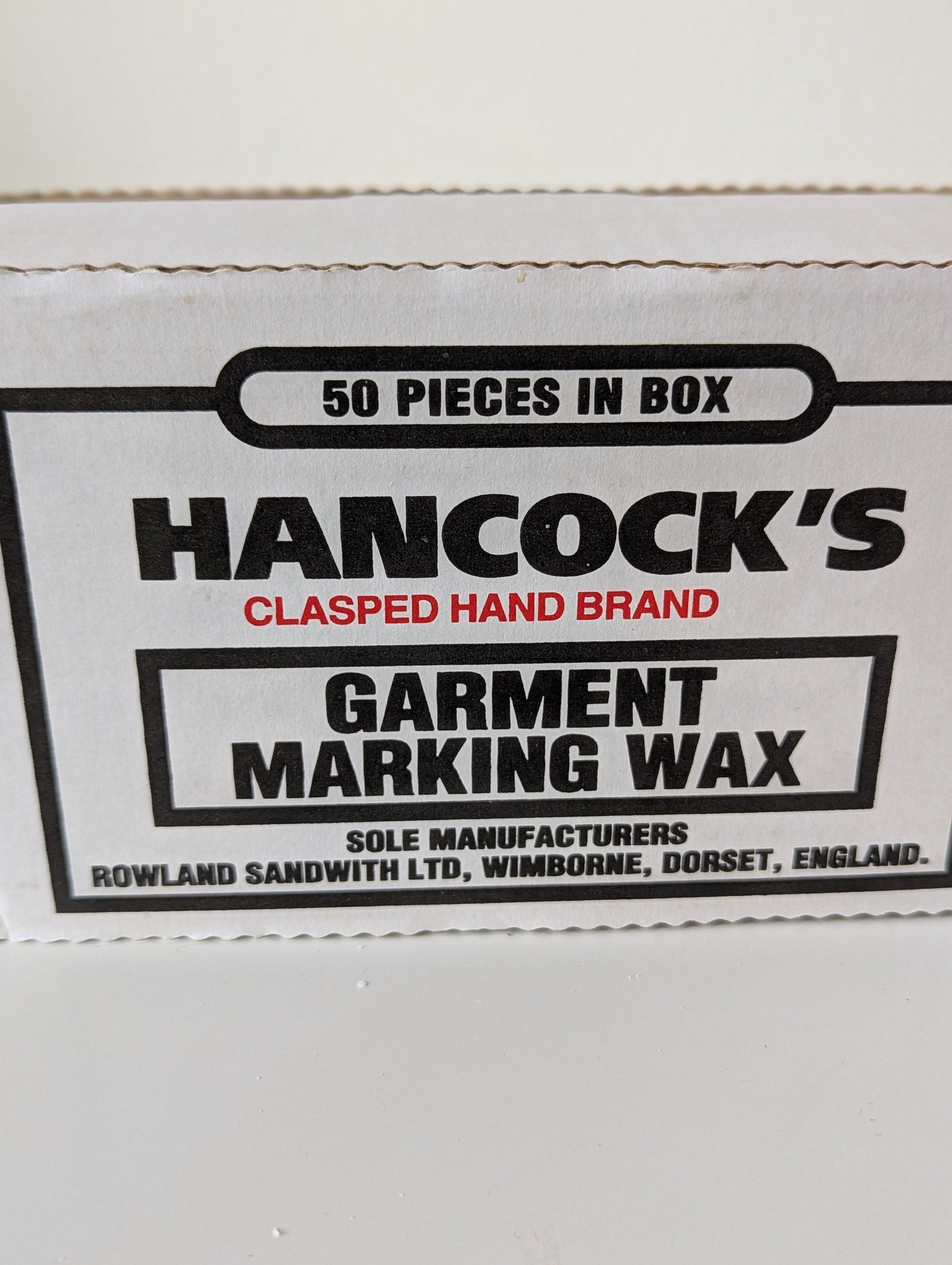 Hancock's - Garment Marking Wax - White, Natural, Yellow, Red and Blue