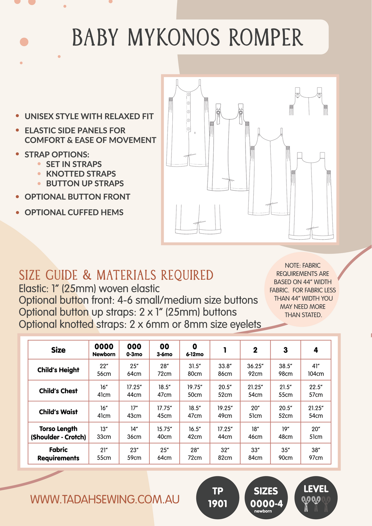 Tadah! Patterns - Mykonos Romper - Babies