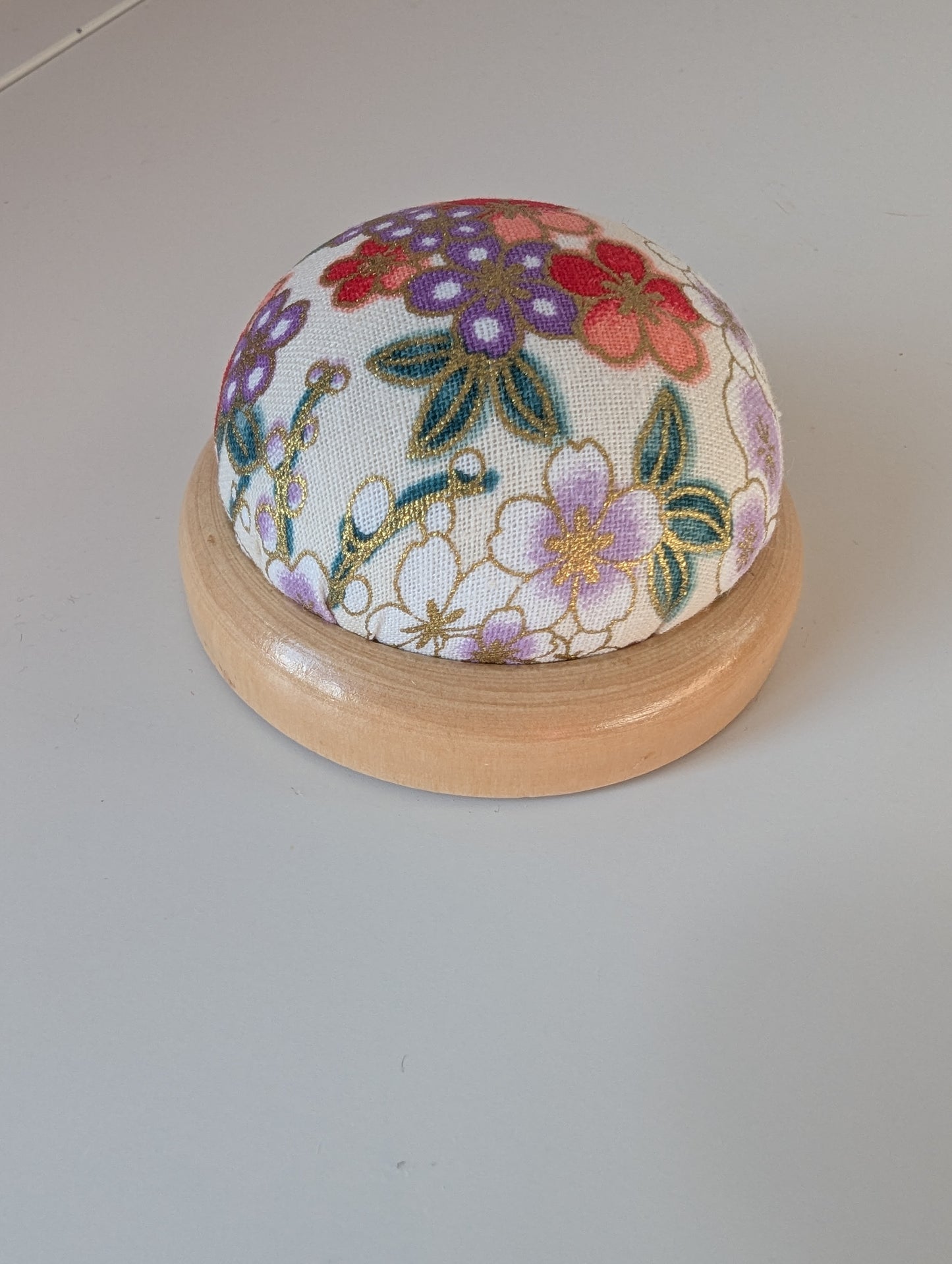 Sewing Gem - Wooden Based, Fabric pin Cushion
