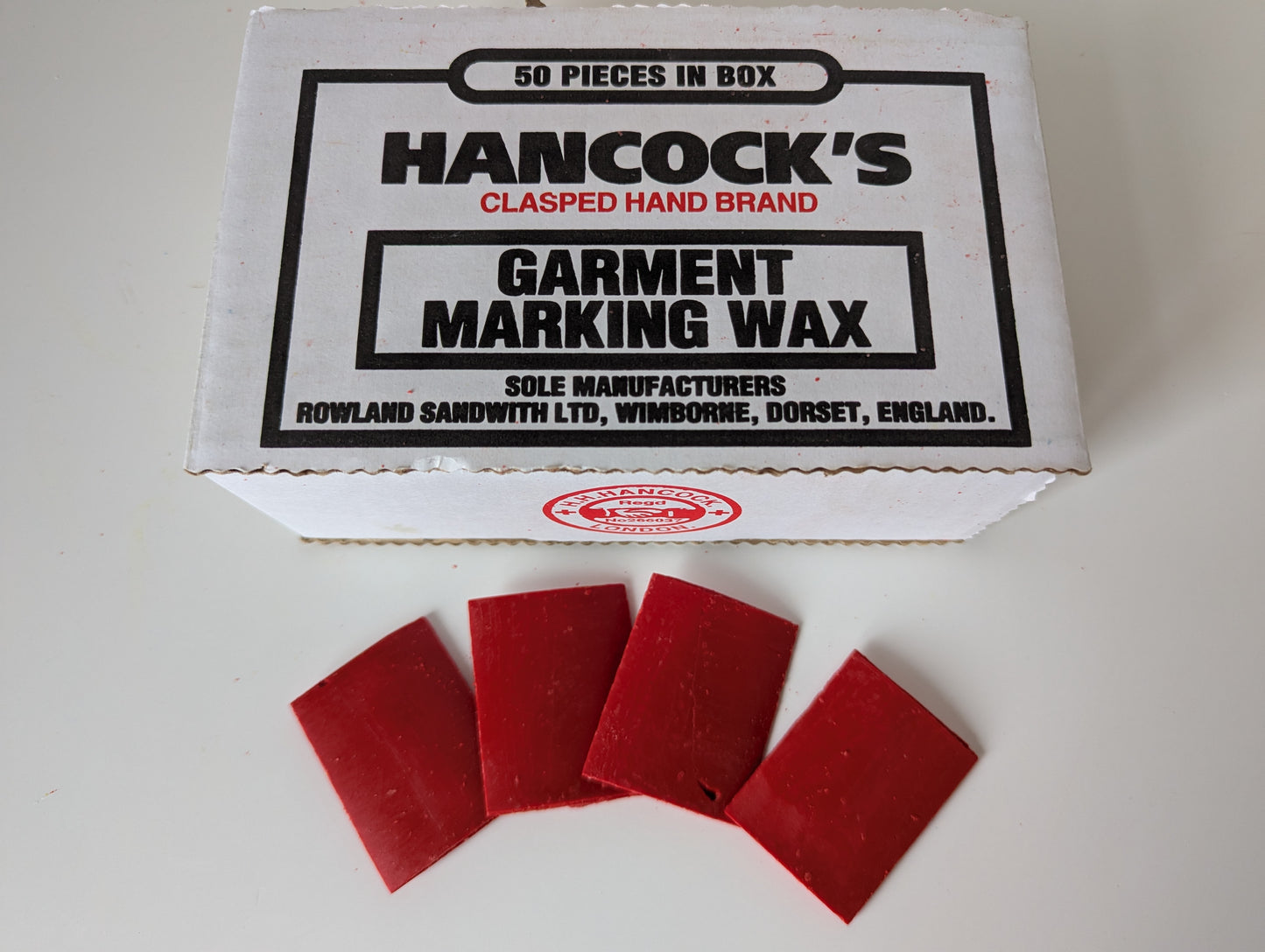 Hancock's - Garment Marking Wax - White, Natural, Yellow, Red and Blue