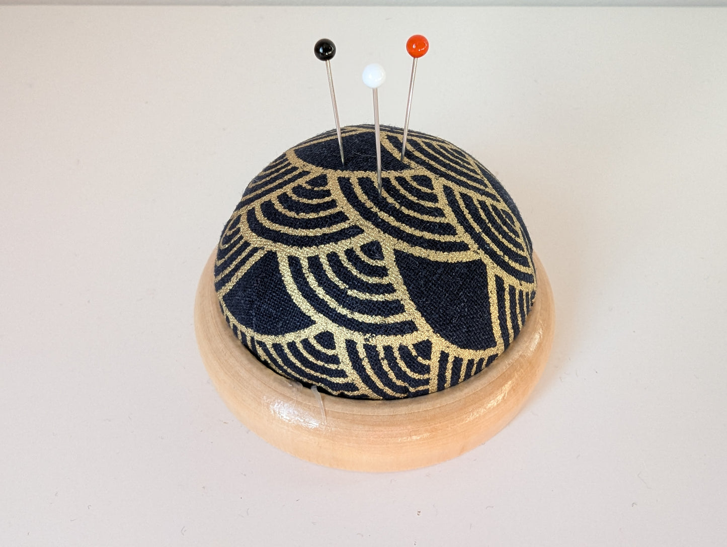 Sewing Gem - Wooden Based, Fabric pin Cushion