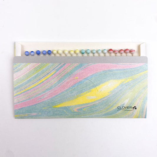 Clover - Marbled Glass Head Pins