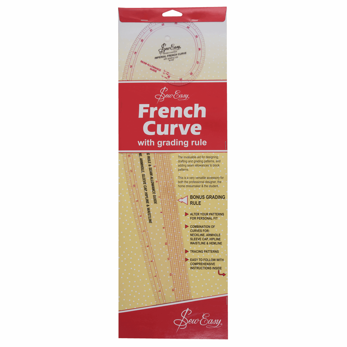 Sew Easy - French Curve and Grading Ruler - Metric / Imperial
