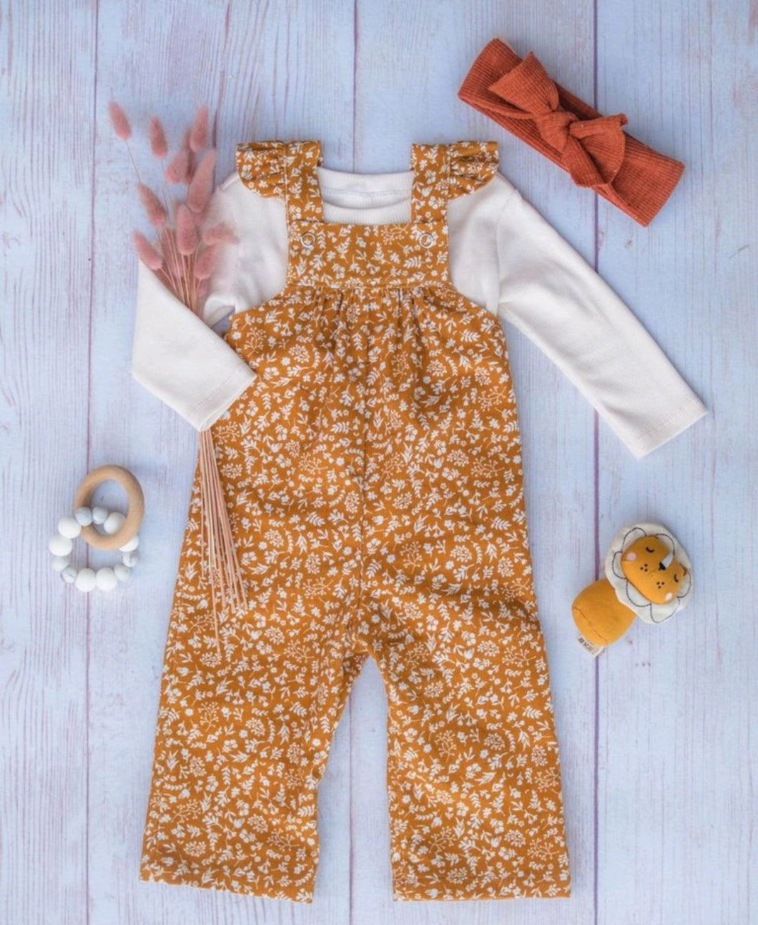 Baby girl sunflower overalls 2025