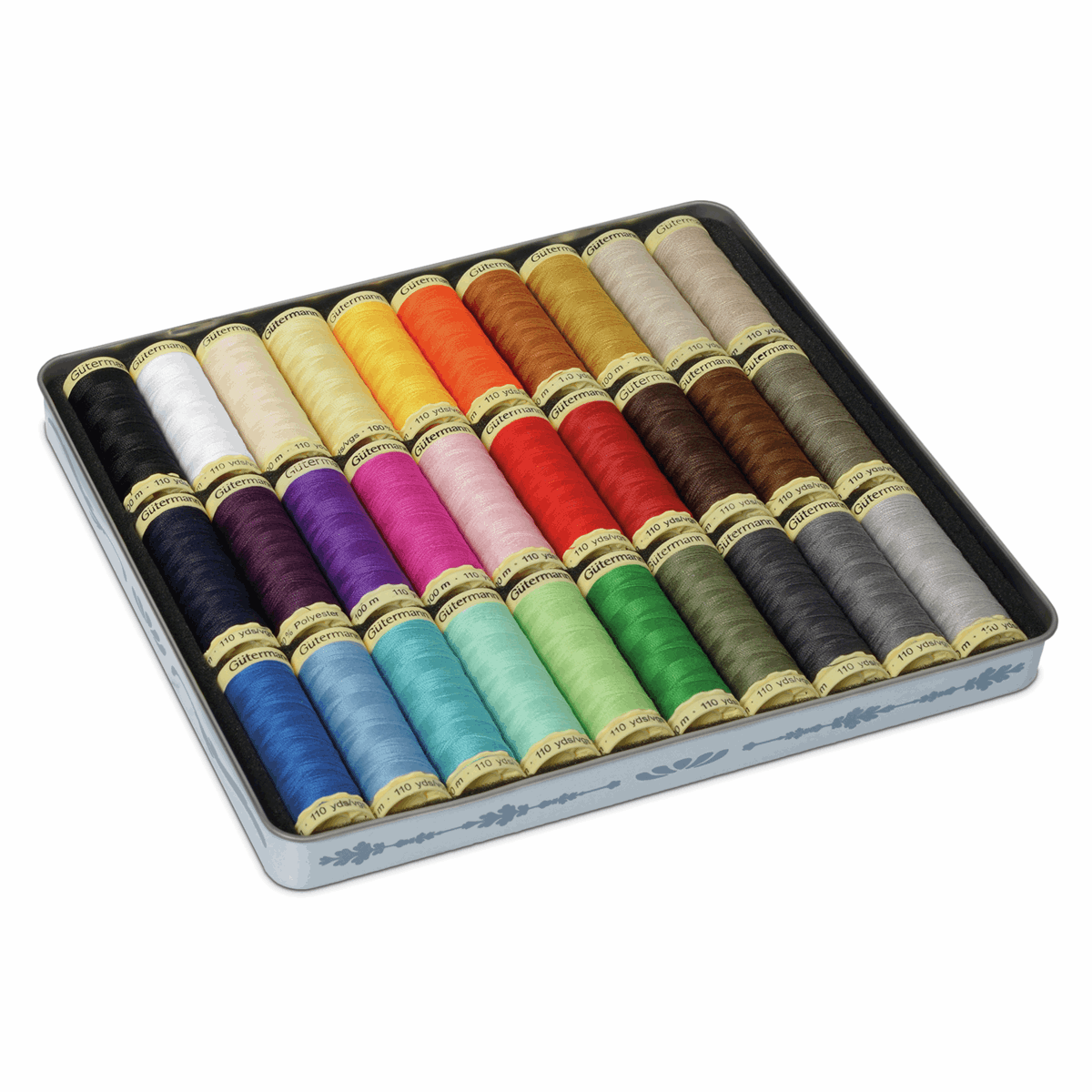 Gutermann - Nostalgic Box of Sew-All Thread - 30 Spools Assorted Shades