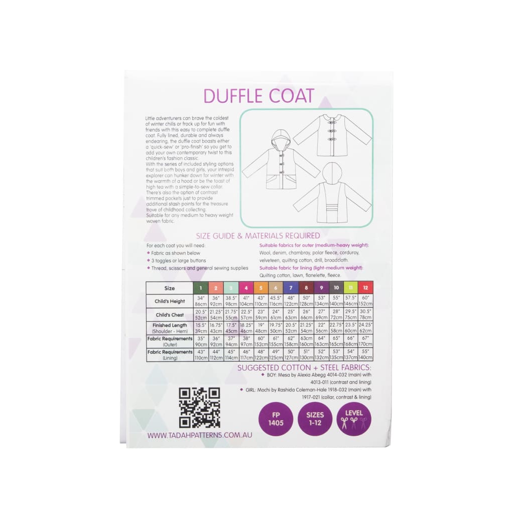 Tadah! Patterns - Duffle Coat - All Products