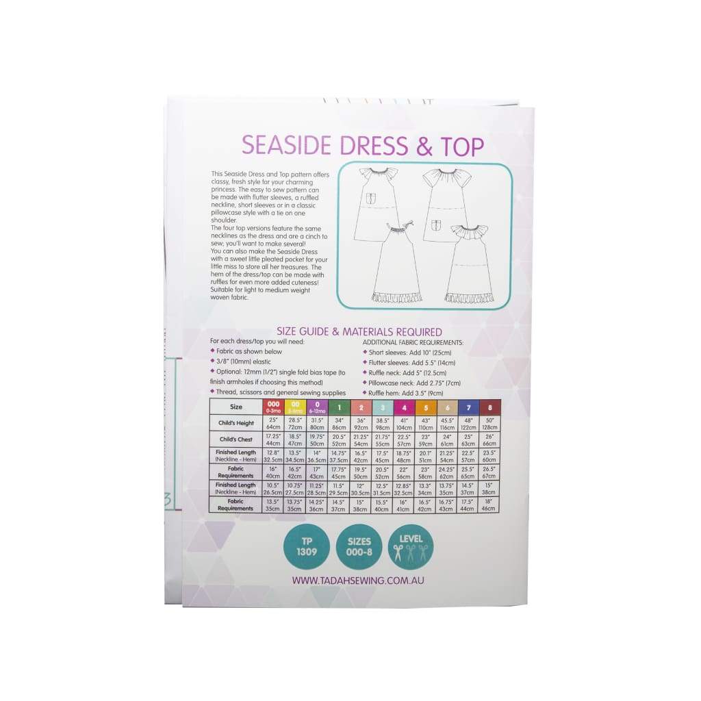 Tadah! Patterns - Seaside Dress & Top Sewing Pattern - All Products