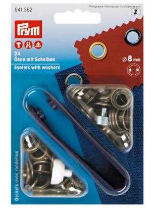 Prym - Eyelets with Washers - Antique Brass or Gold