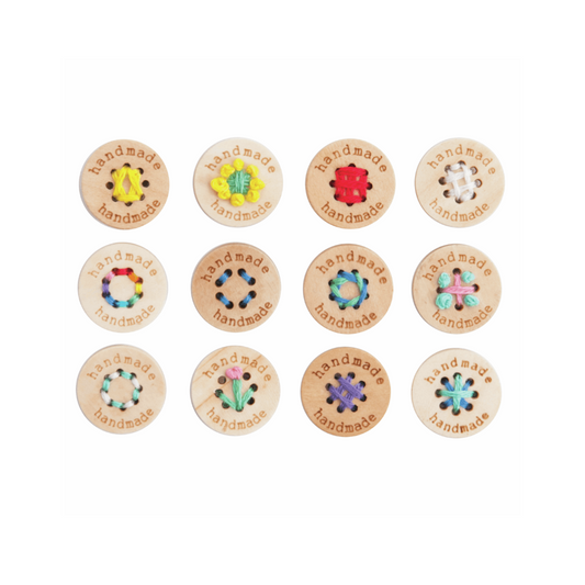 Sewing Gem - Multihole - Wooden Button Tags - 15mm