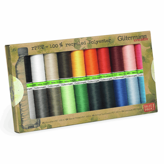 Gutermann Thread - Sew-All Recycled (rPET) - Assorted Colours - 20 x 100m
