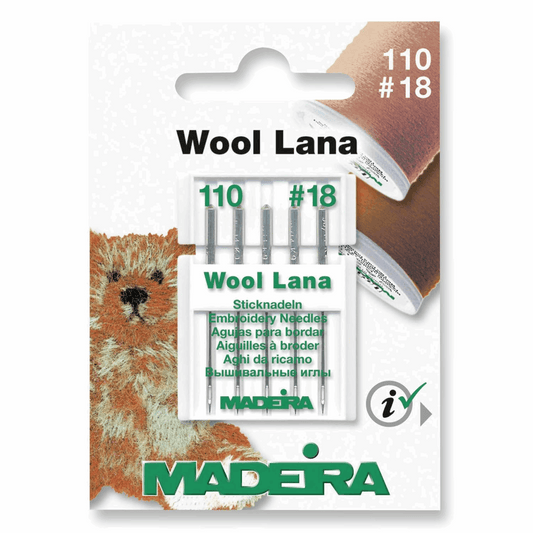 Madeira - Sewing Machine Needles - Wool Lana Embroidery - 110/18