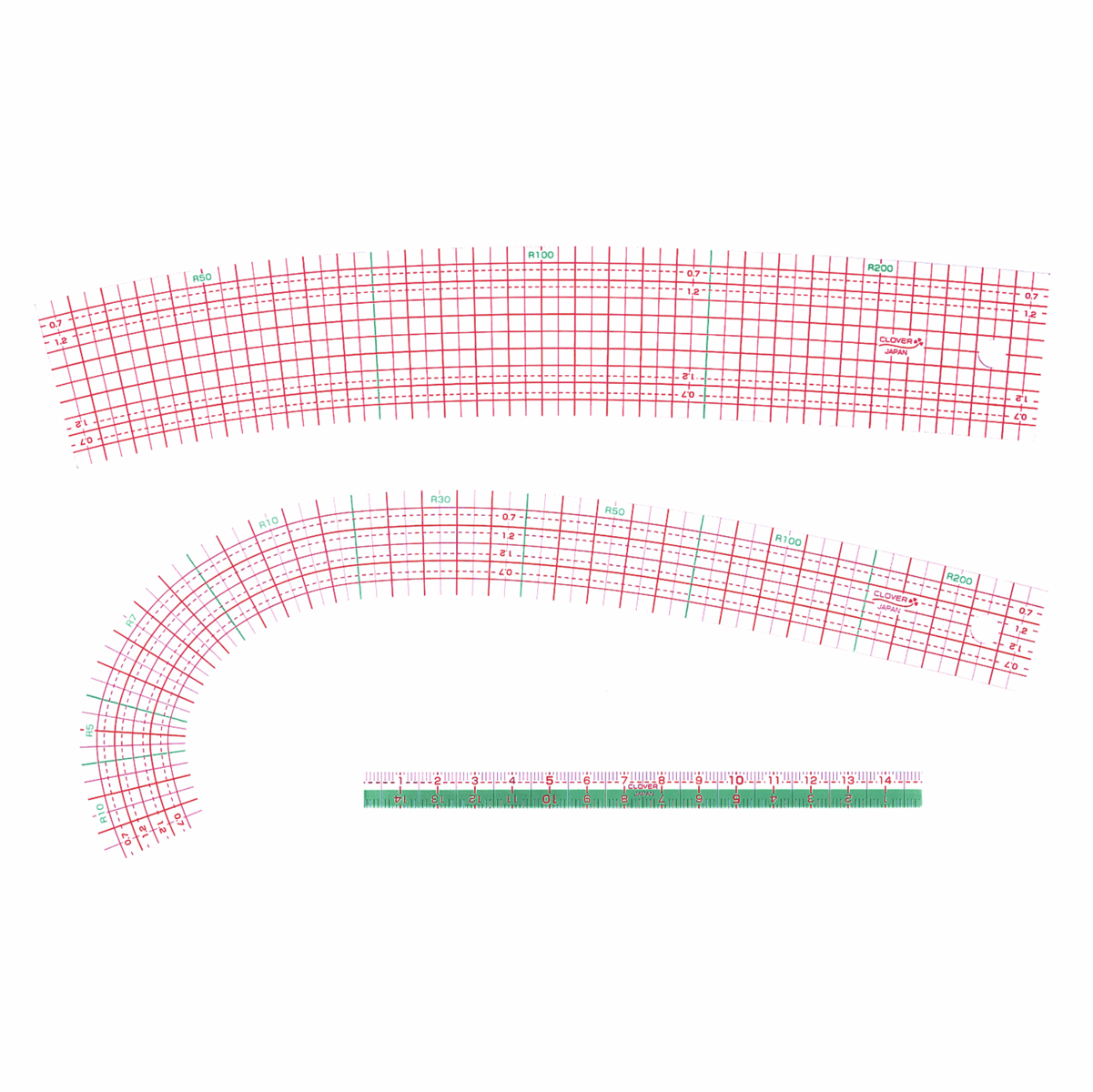 Clover Triangle Ruler Clover - Curve Ruler Set with Mini Ruler – Sewing Gem UK