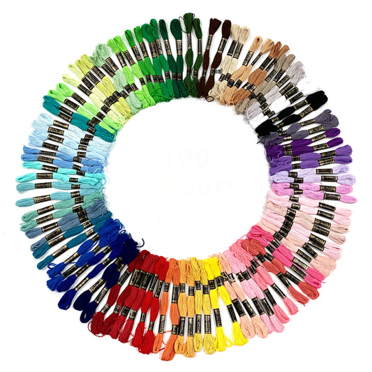 Trimits - Premium 100 Assorted Colours Embroidery Floss