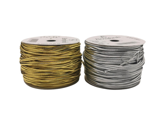 Berisfords - Premium Metallic Elastic - 1.7mm Wide - Silver / Gold