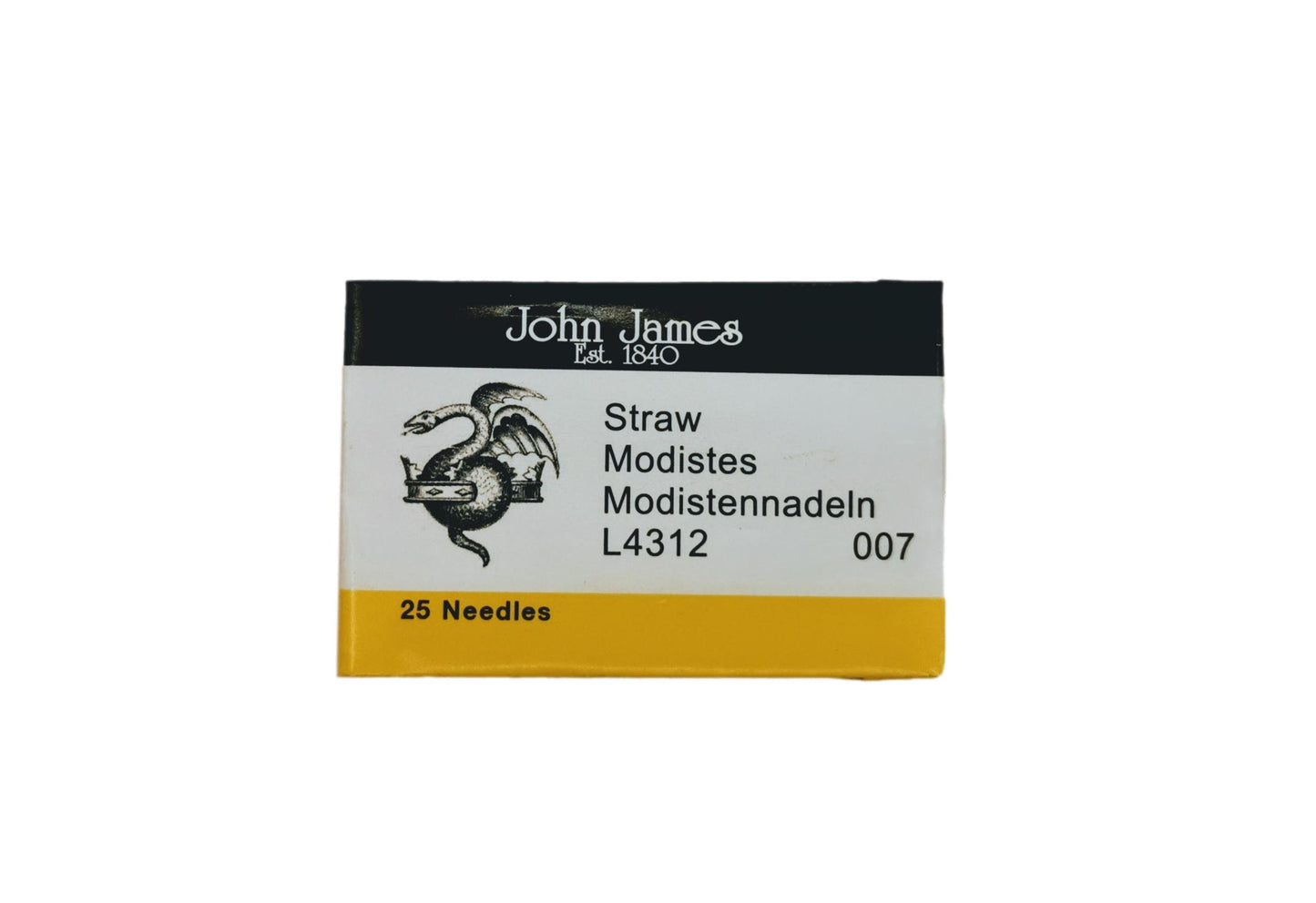 John James - Milliners/Straw - Envelope of 25 Hand Sewing Needles