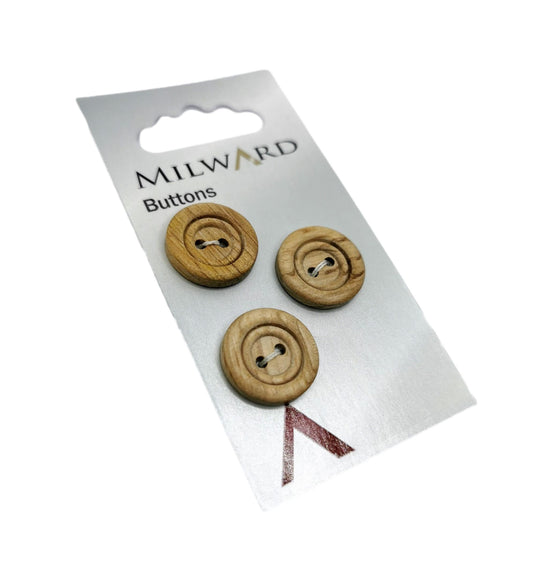 Milward - Wooden Buttons - 18mm - 3pack