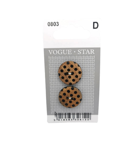 Vogue Star - Wooden Buttons - 20mm - 2pack