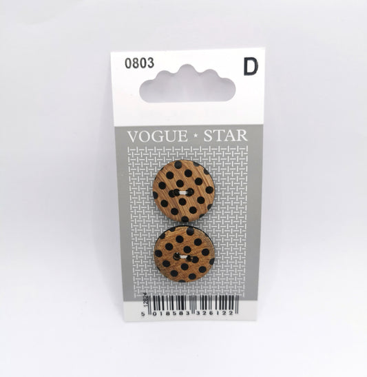 Vogue Star - Wooden Buttons - 20mm - 2pack