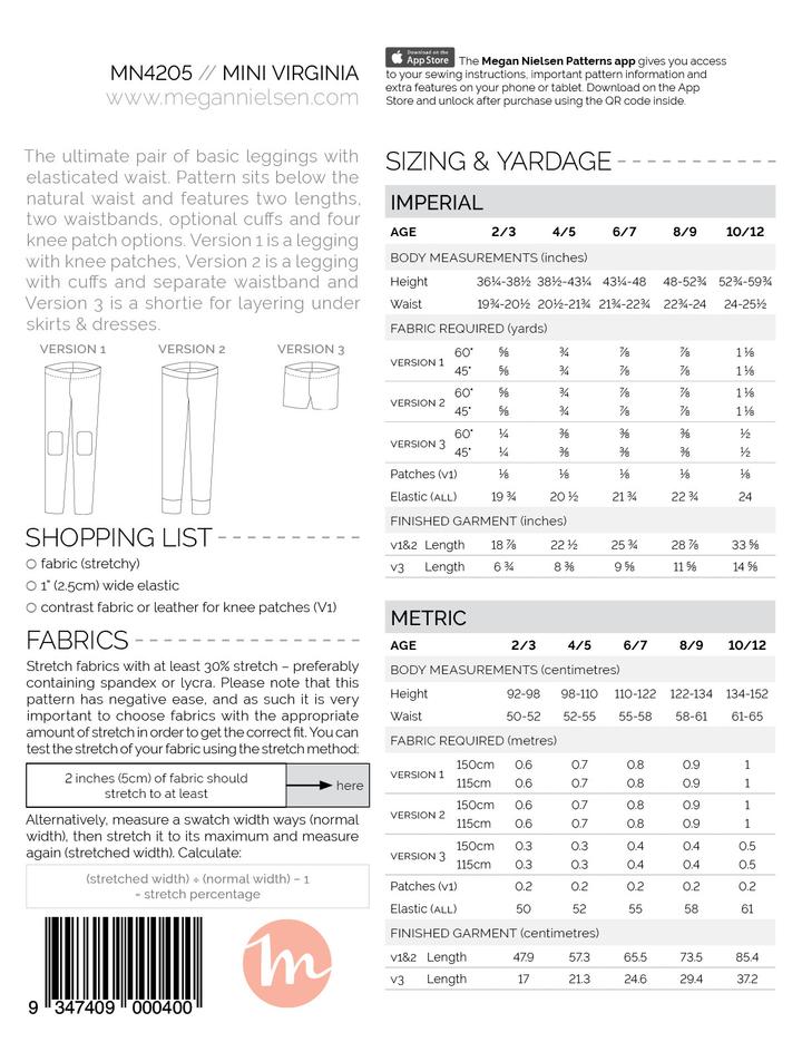 Megan nielsen deals virginia leggings
