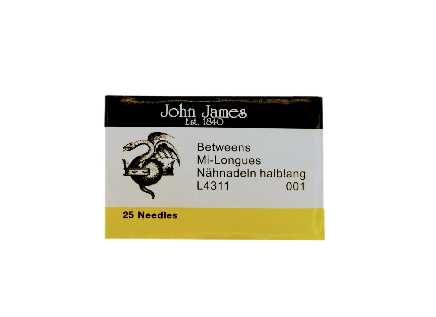 John James - Betweens/Quilting -  Envelope of  25 Hand Sewing Needles