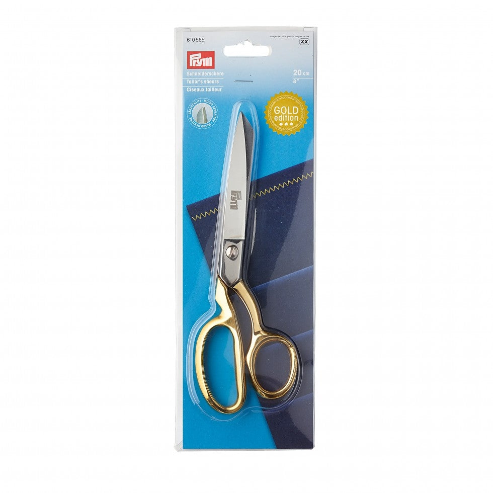 Prym - Premium Gold Tailors Shears - Micro Serated - 20cm 8"