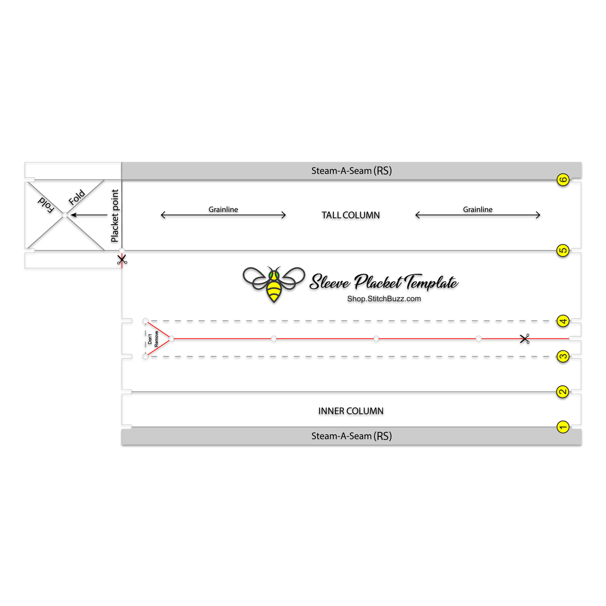 Stitch Buzz - Sleeve Placket Template